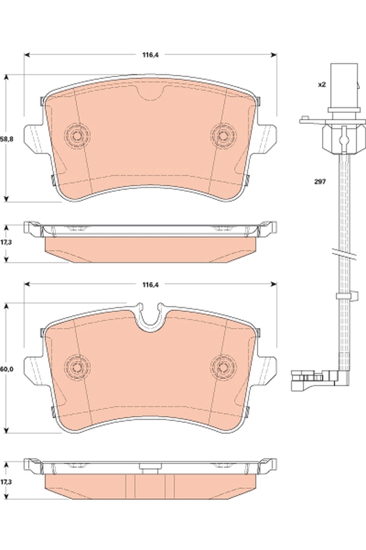 Brake Pad Set, disc brake - GDB1866 TRW