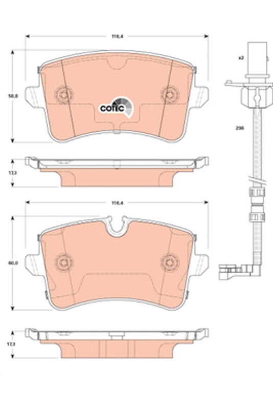 Brake Pad Set, disc brake - GDB1867 TRW