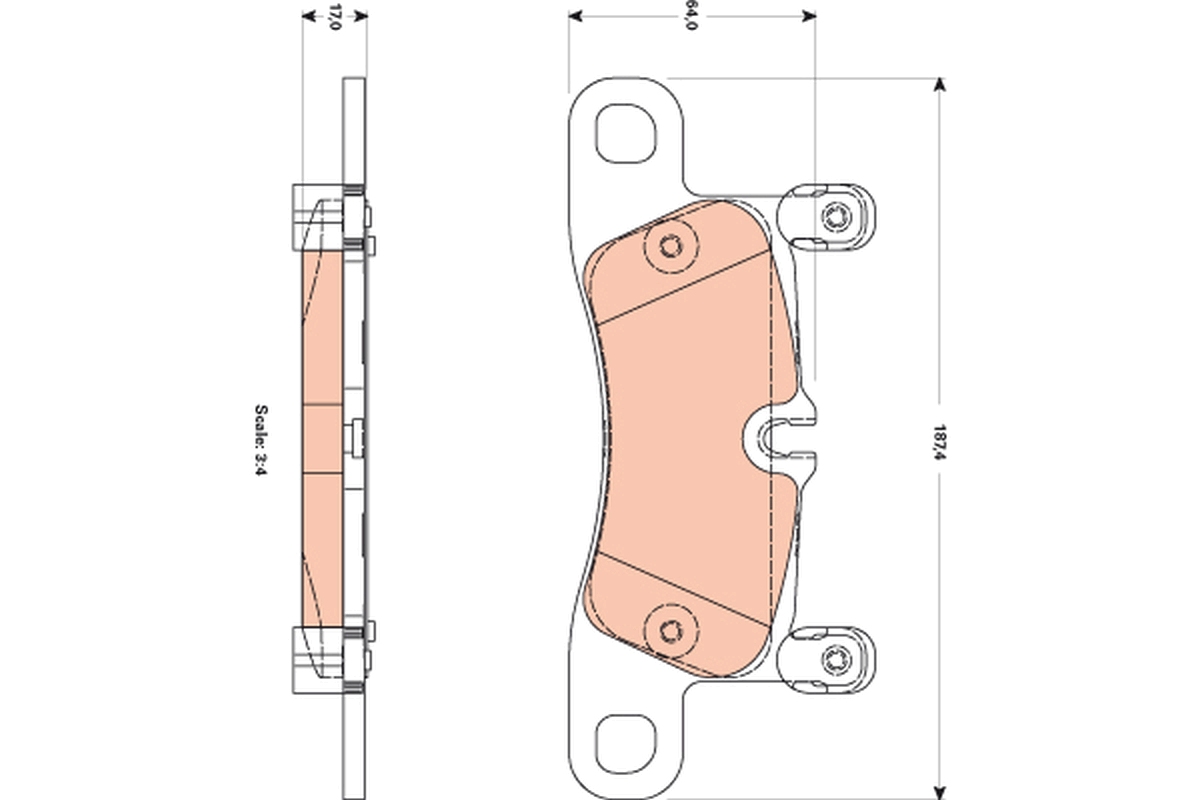 Brake Pad Set, disc brake - GDB1876 TRW