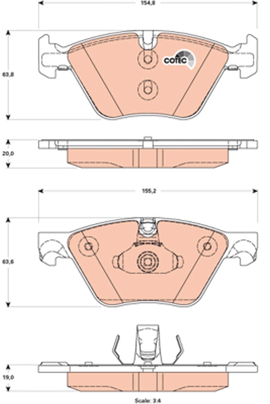 Brake Pad Set, disc brake - GDB1882 TRW