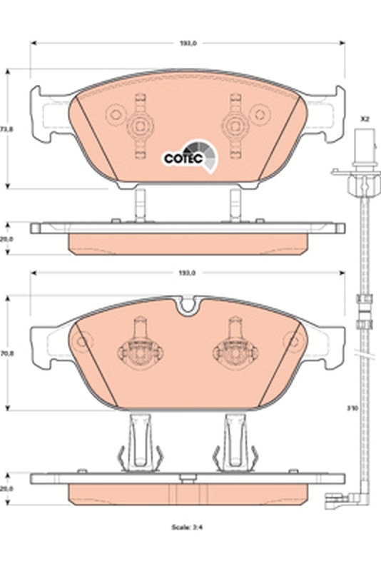 Brake Pad Set, disc brake - GDB1897 TRW