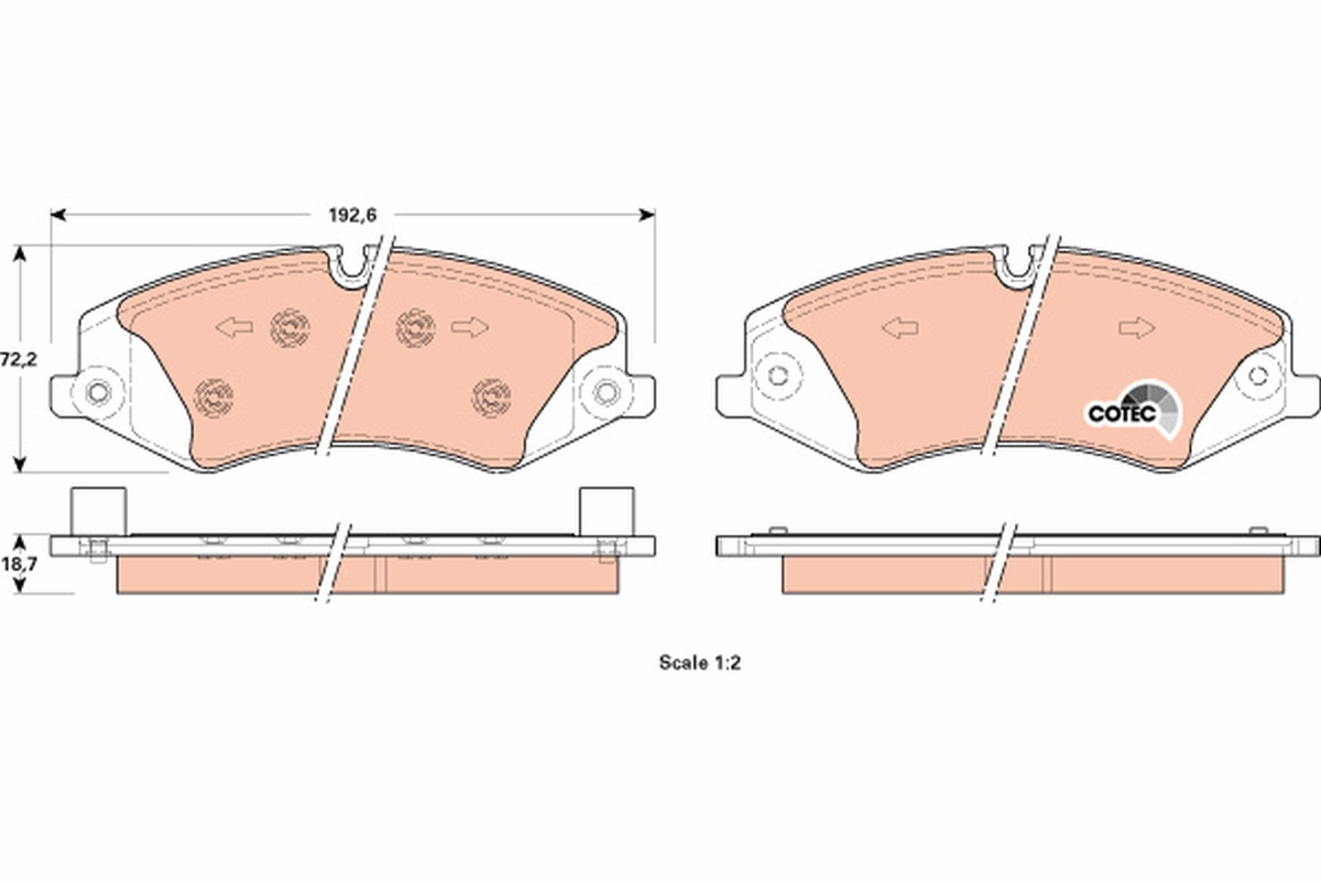 Brake Pad Set, disc brake - GDB1898 TRW
