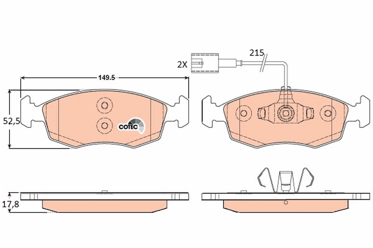 Brake Pad Set, disc brake - GDB1900 TRW