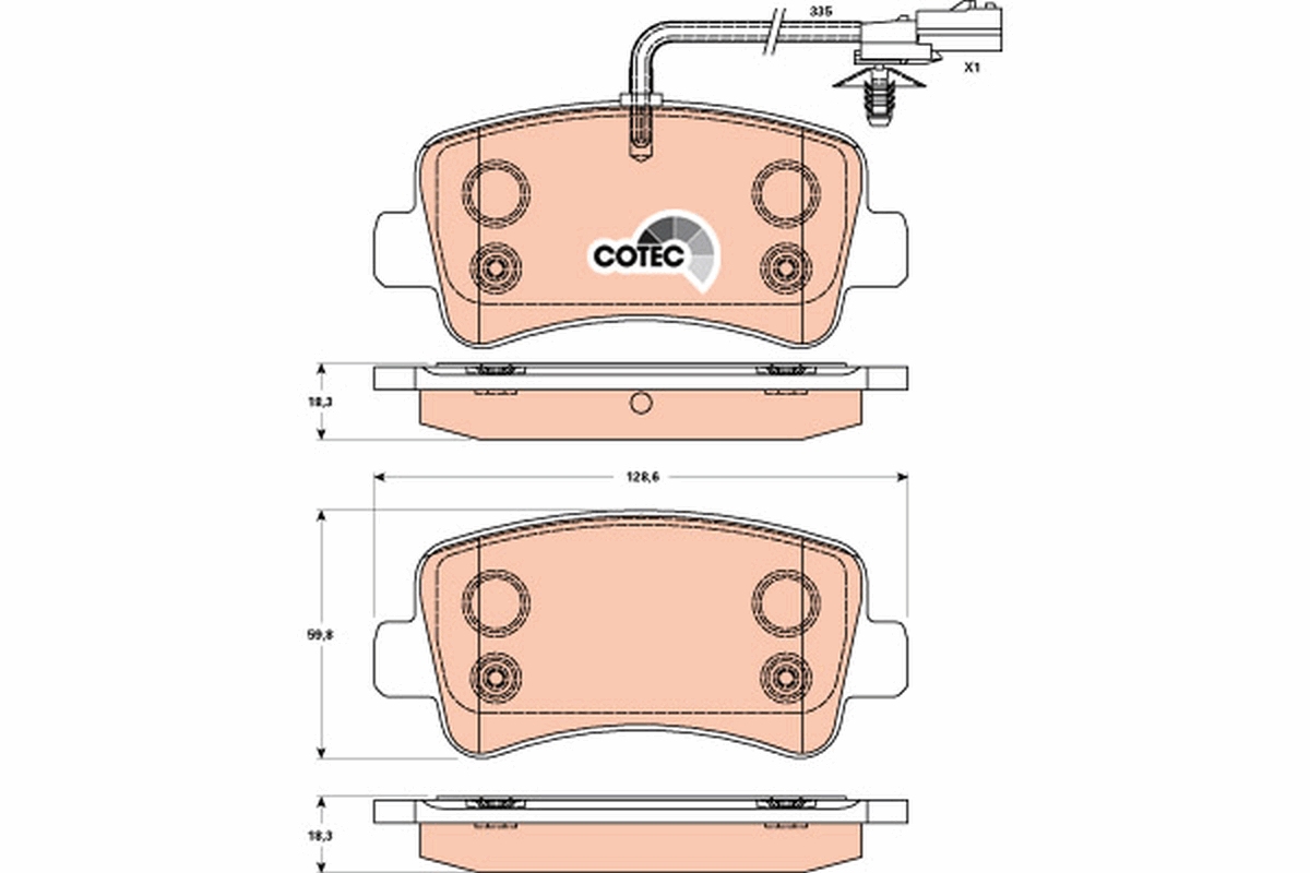 Brake Pad Set, disc brake - GDB1903 TRW