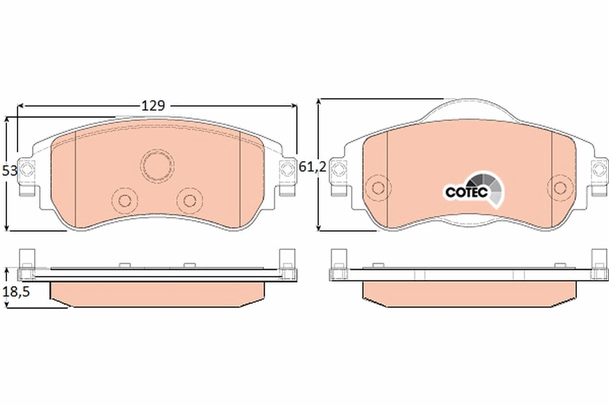 Brake Pad Set, disc brake - GDB1917 TRW