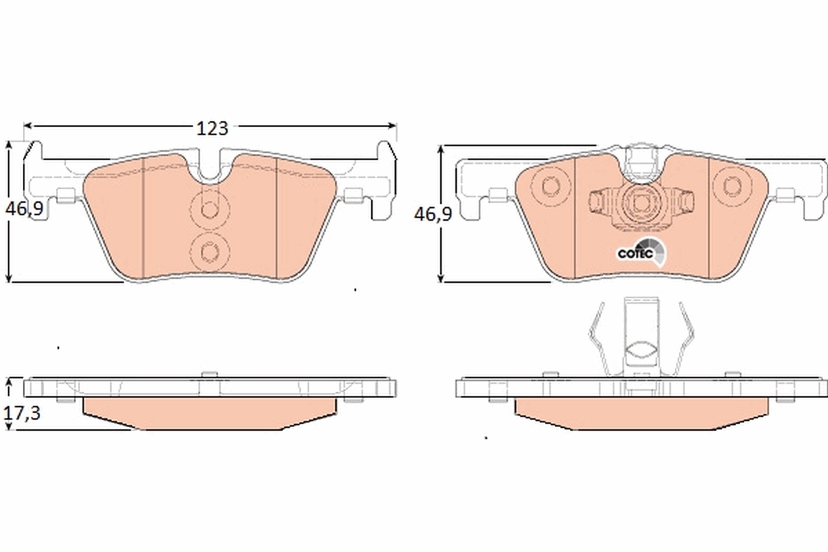 Brake Pad Set, disc brake - GDB1919 TRW