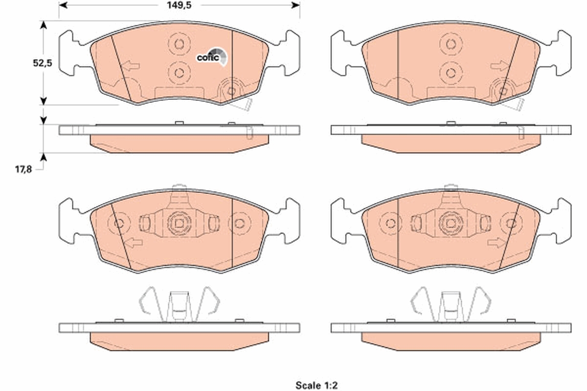 Brake Pad Set, disc brake - GDB1921 TRW
