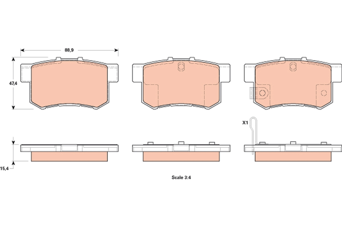 Brake Pad Set, disc brake - GDB1923 TRW