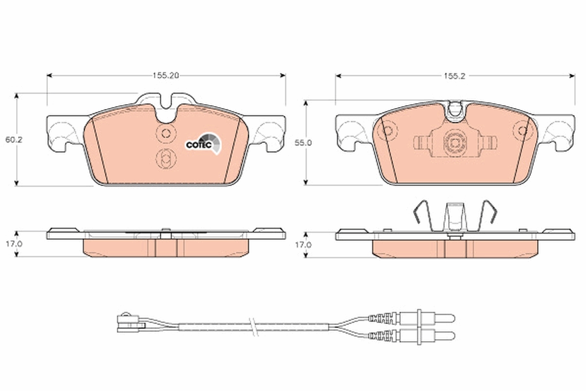 Brake Pad Set, disc brake - GDB1929 TRW