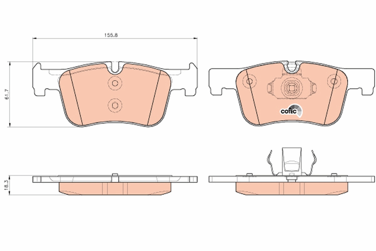 Brake Pad Set, disc brake - GDB1934 TRW