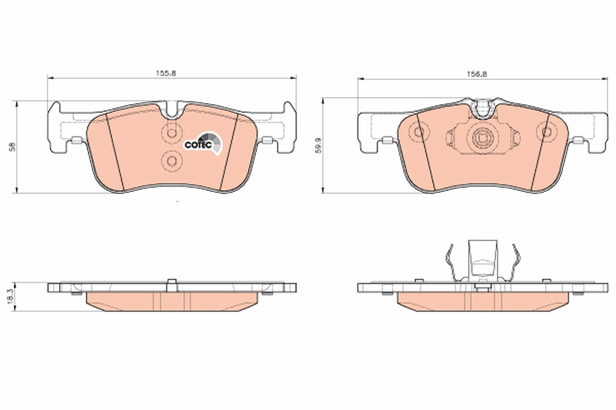 Brake Pad Set, disc brake - GDB1935 TRW
