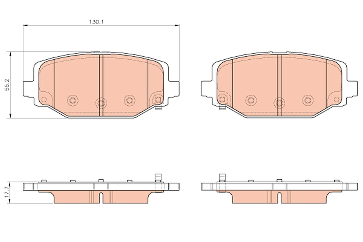 Brake Pad Set, disc brake - GDB1936 TRW