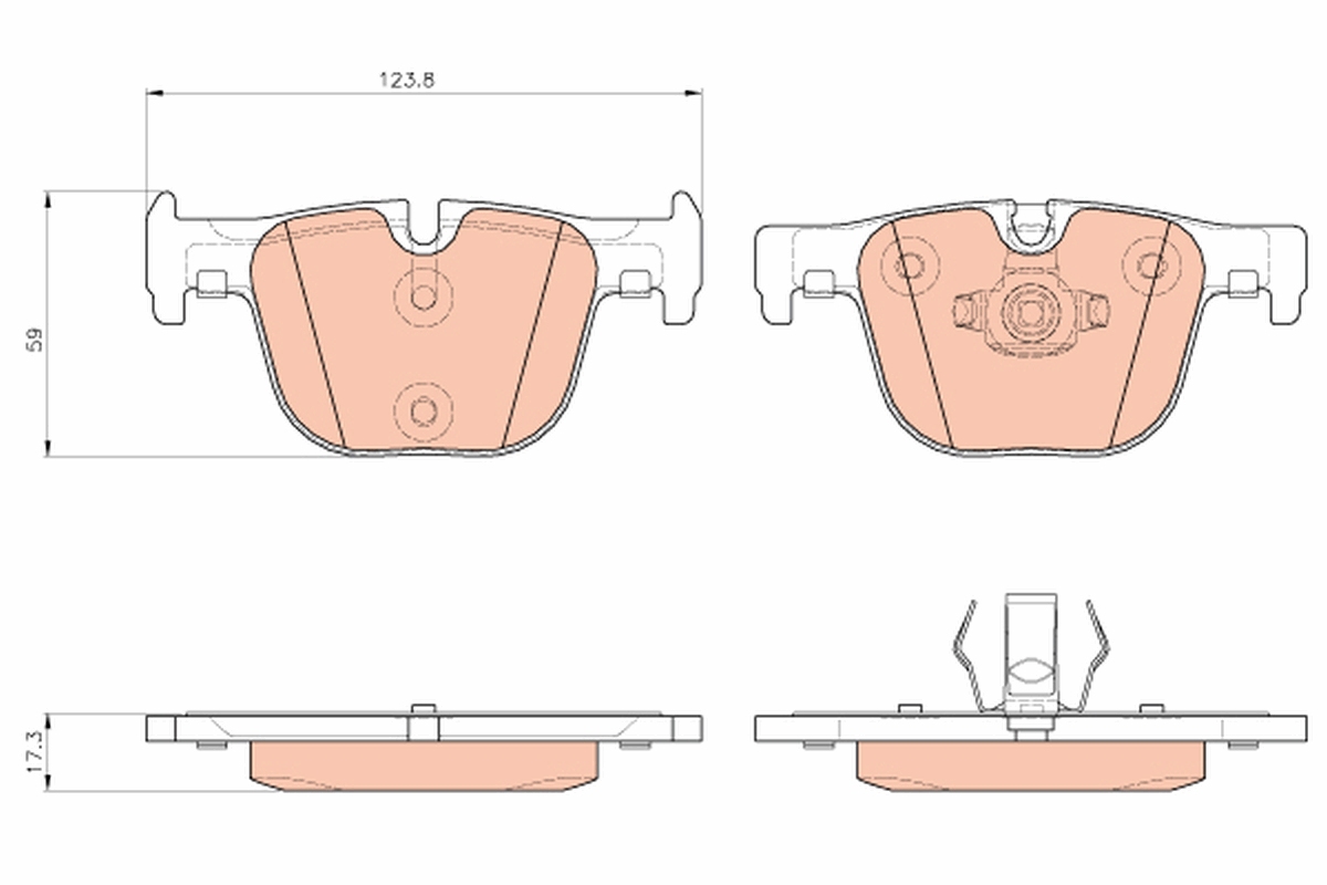 Brake Pad Set, disc brake - GDB1937 TRW