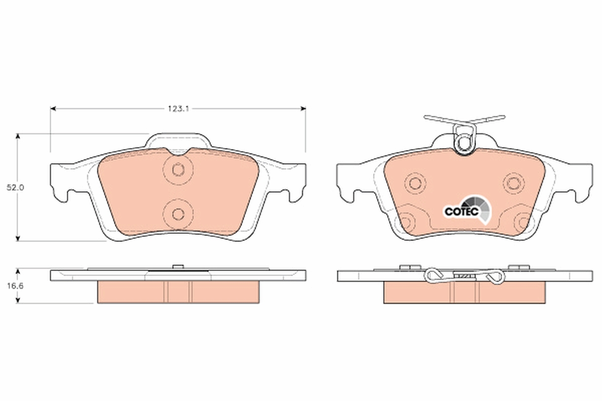Brake Pad Set, disc brake - GDB1938 TRW