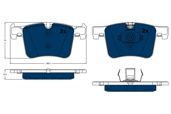 Brake Pad Set, disc brake - GDB1942BTE TRW
