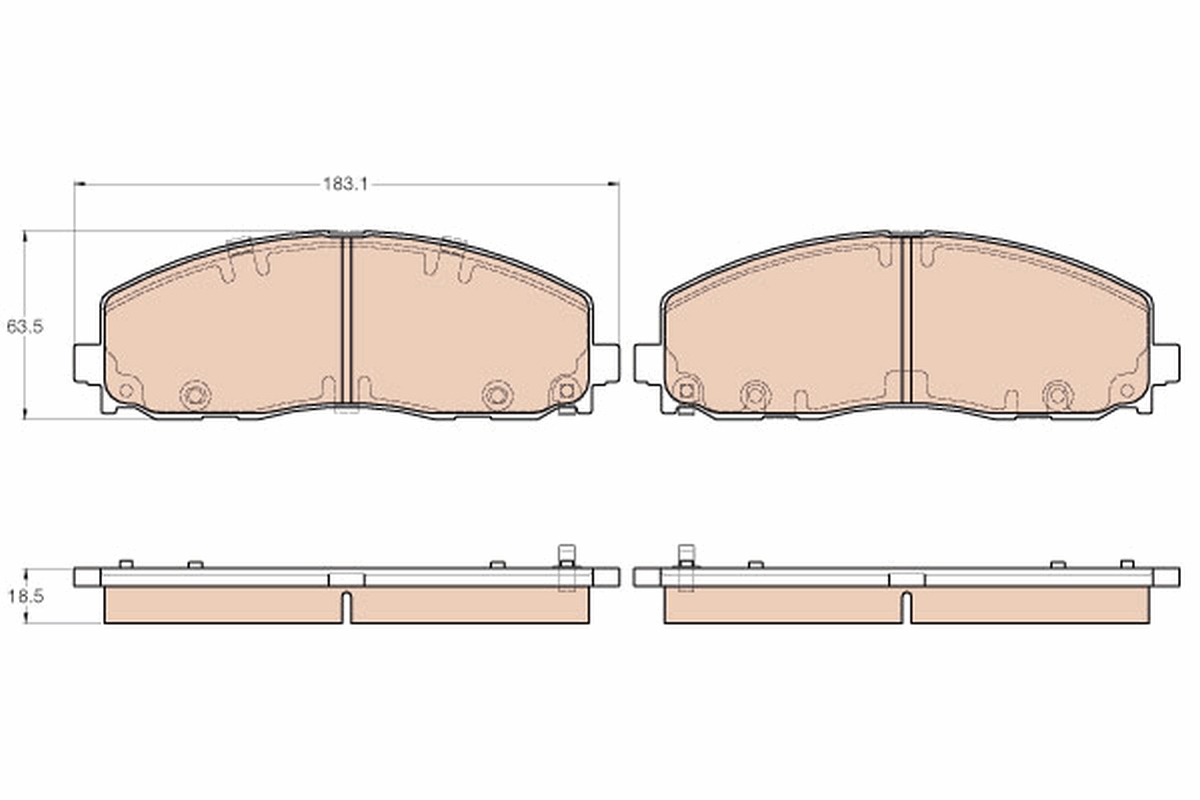 Brake Pad Set, disc brake - GDB1944 TRW