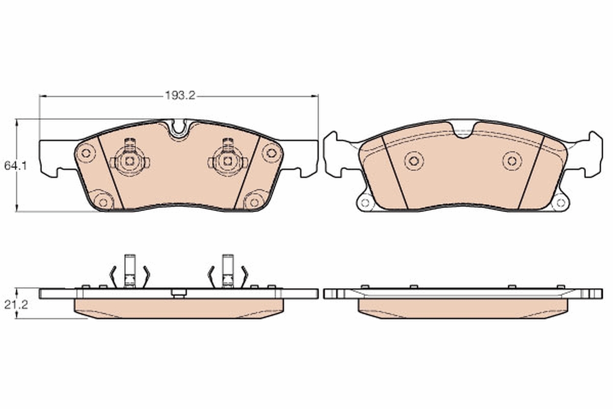 Brake Pad Set, disc brake - GDB1946 TRW