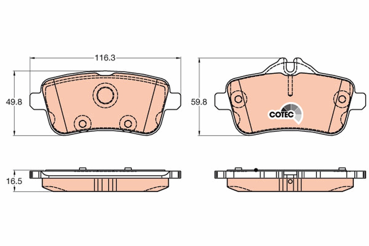 Brake Pad Set, disc brake - GDB1947 TRW