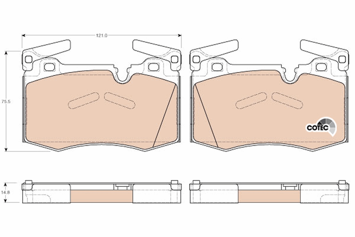 Brake Pad Set, disc brake - GDB1948 TRW
