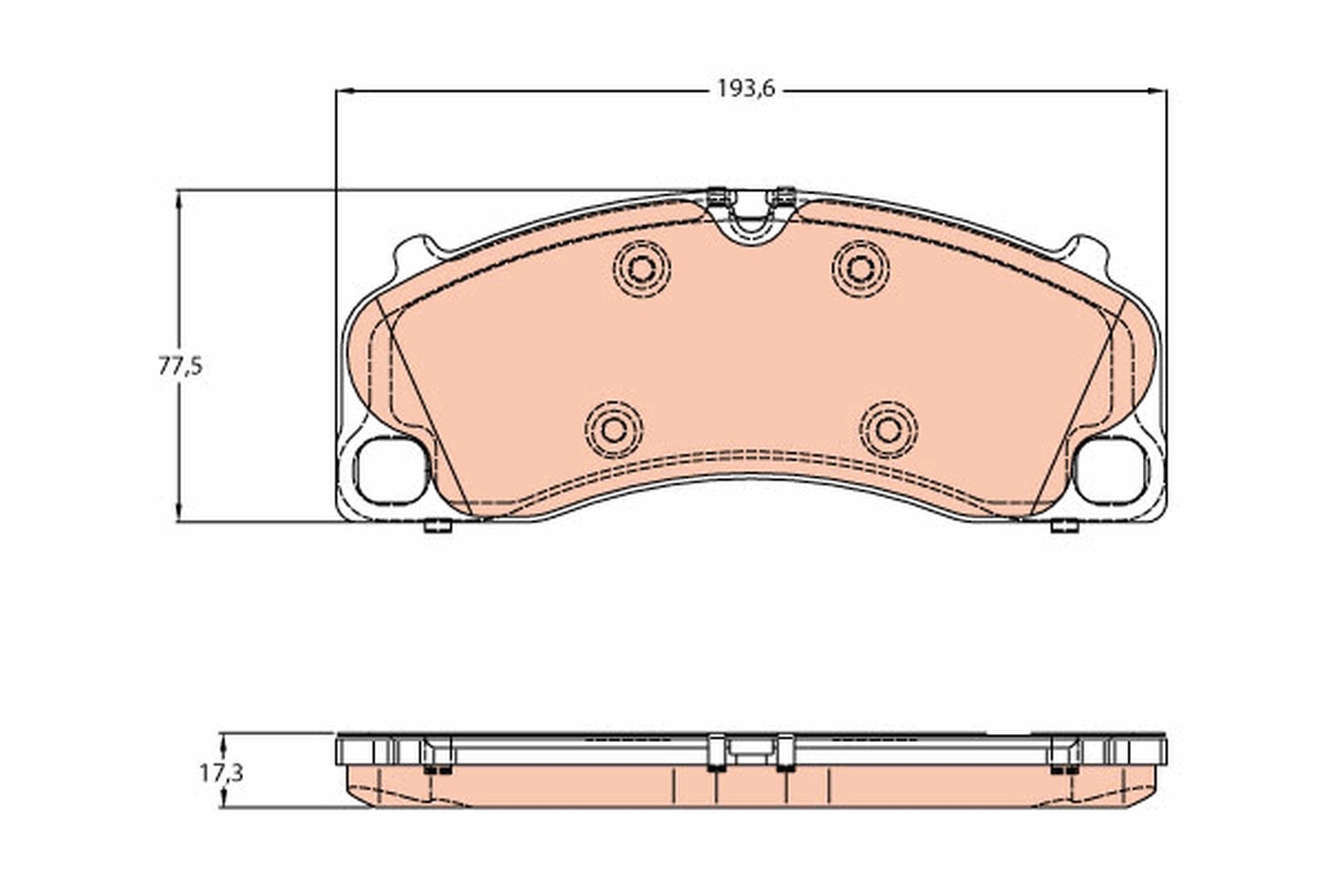 Brake Pad Set, disc brake - GDB1952 TRW