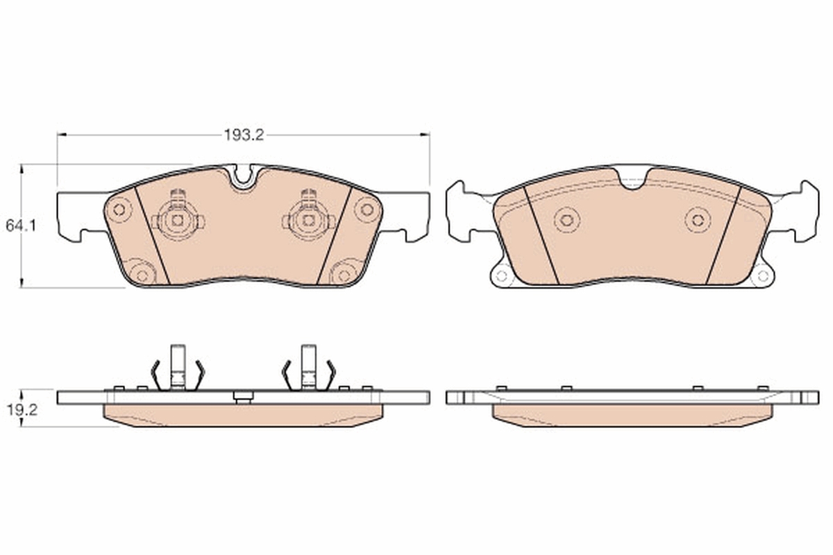Brake Pad Set, disc brake - GDB1955 TRW