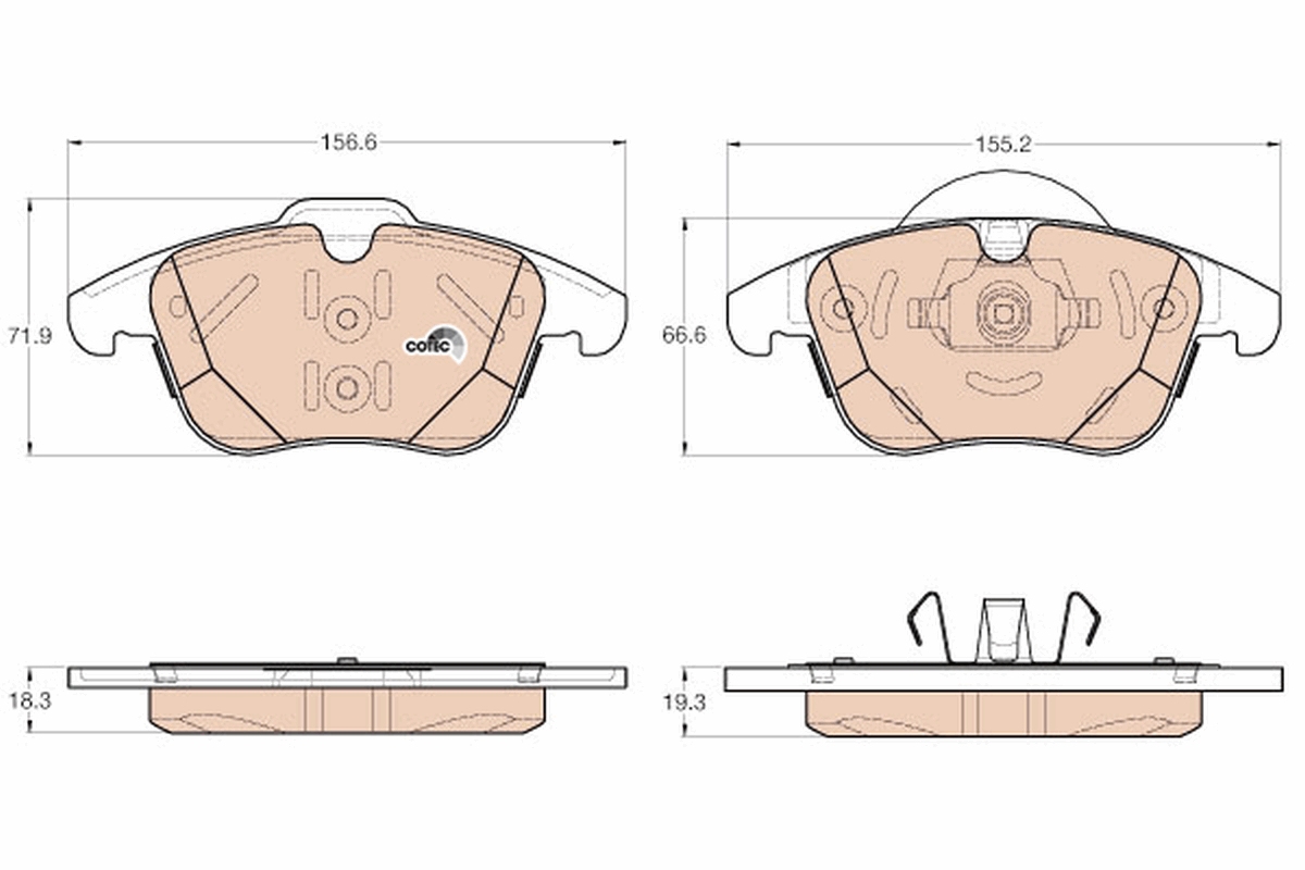 Brake Pad Set, disc brake - GDB1960 TRW