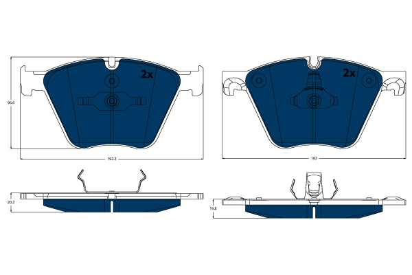 Brake Pad Set, disc brake - GDB1964BTE TRW