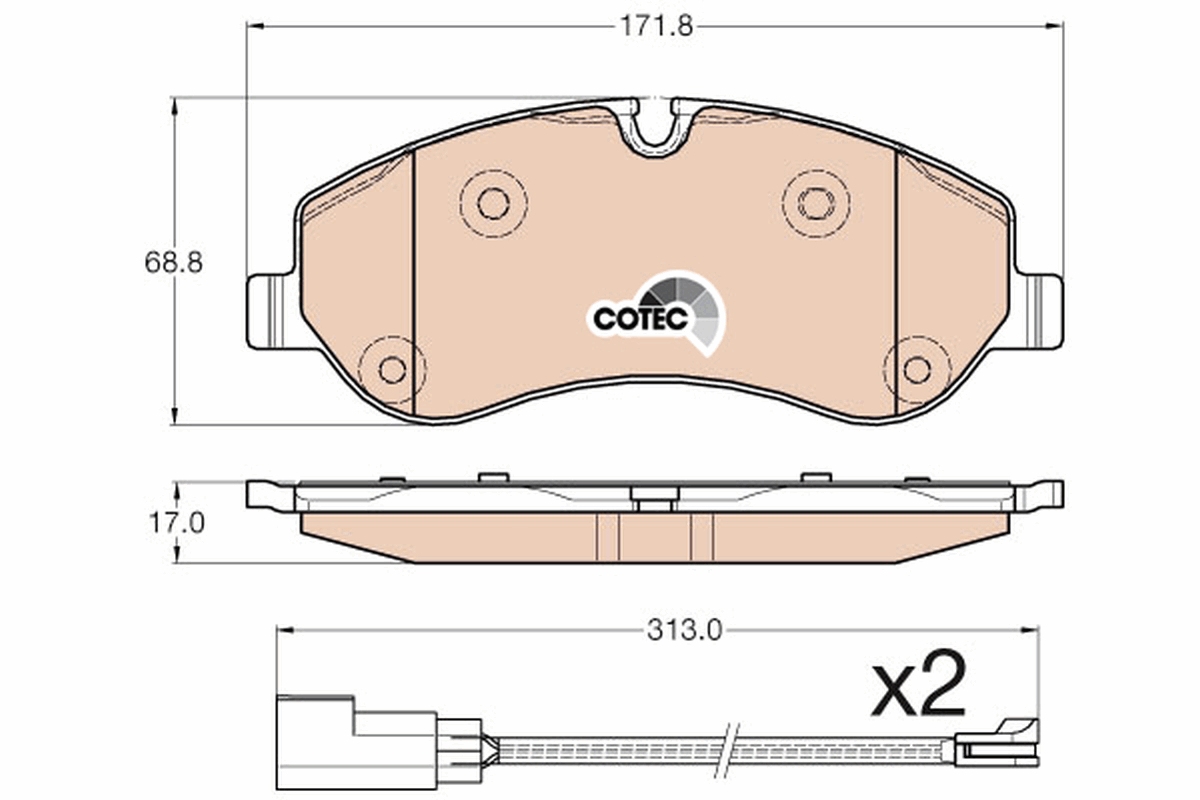 Brake Pad Set, disc brake - GDB1967 TRW