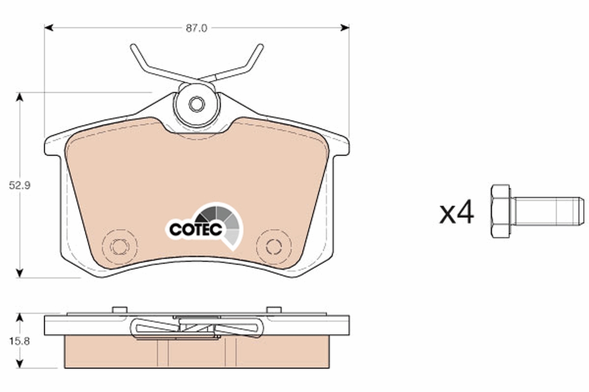 Brake Pad Set, disc brake - GDB1973 TRW