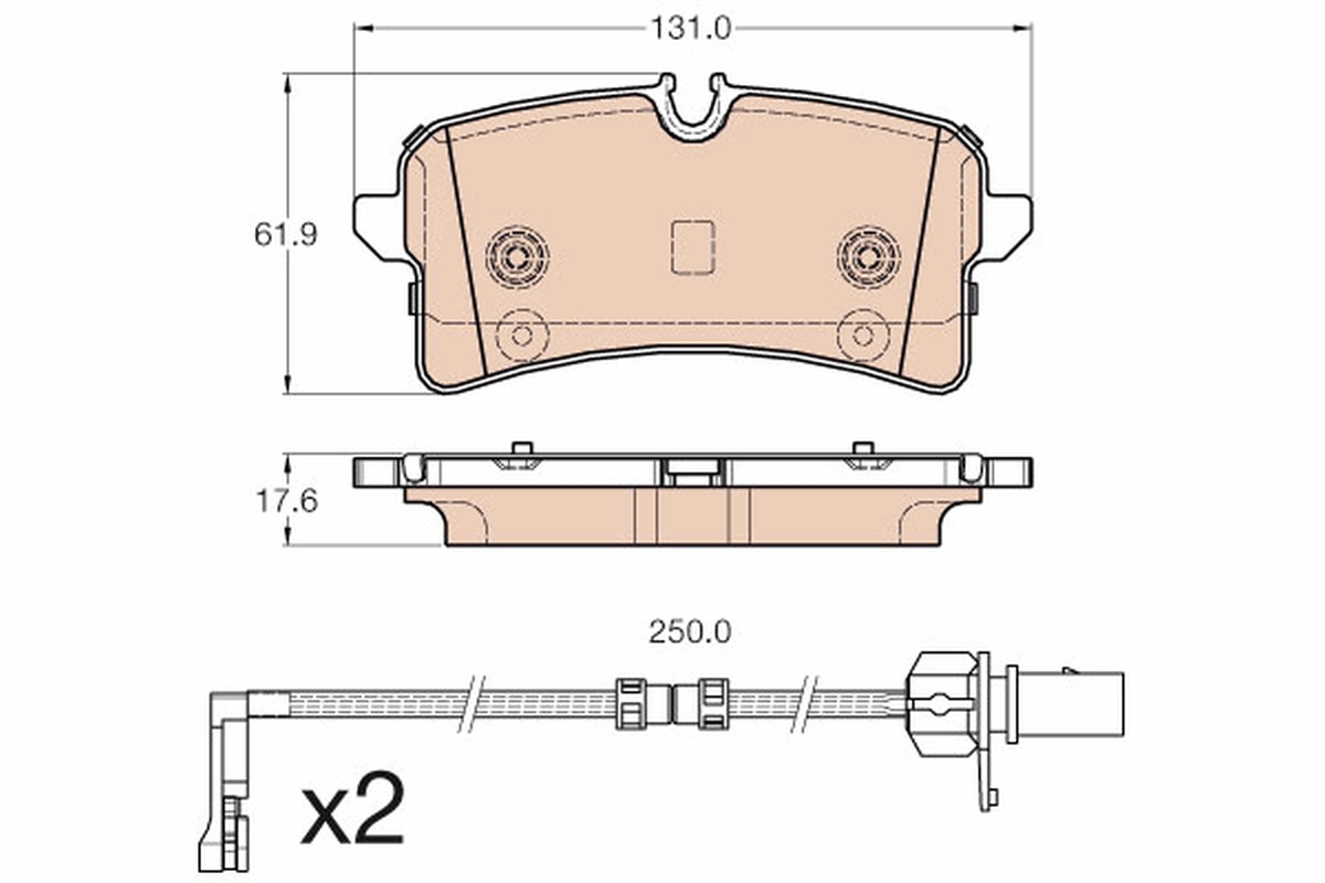 Brake Pad Set, disc brake - GDB1975 TRW