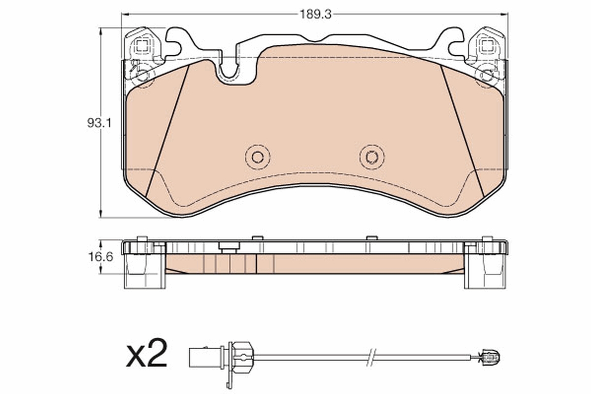 Brake Pad Set, disc brake - GDB1977 TRW