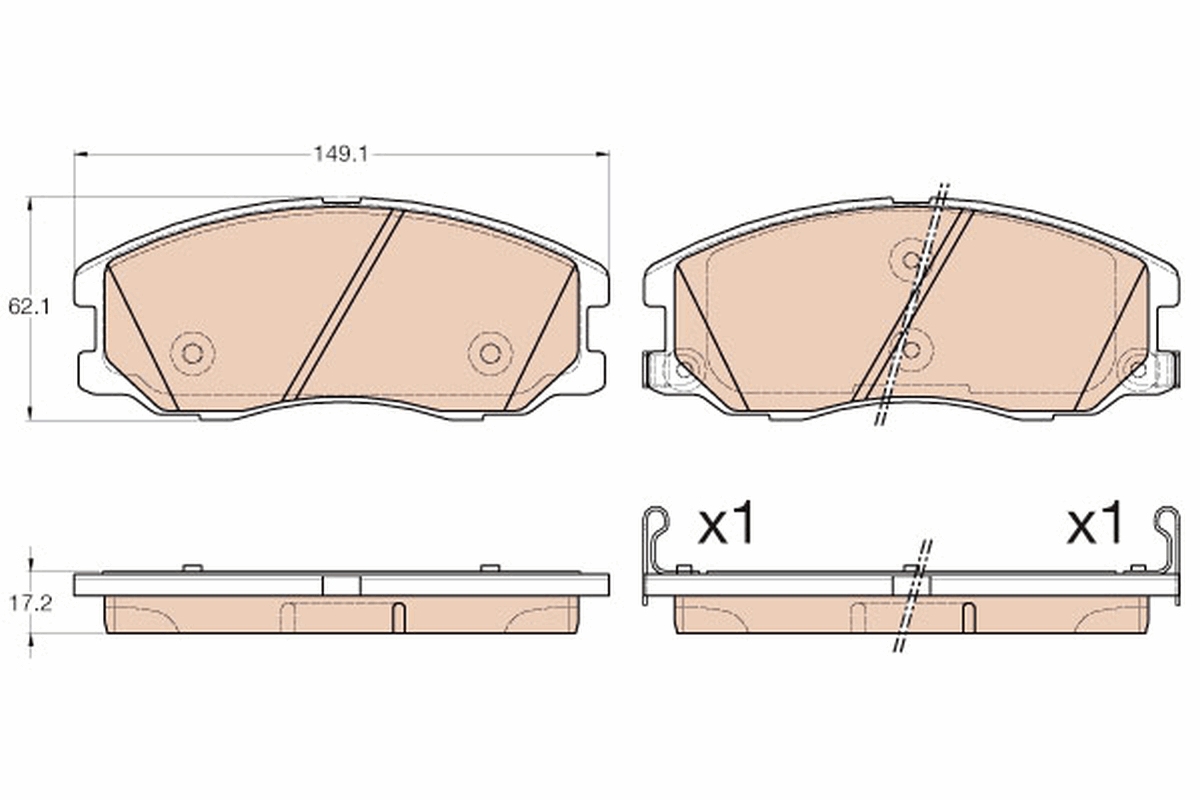 Brake Pad Set, disc brake - GDB1978 TRW