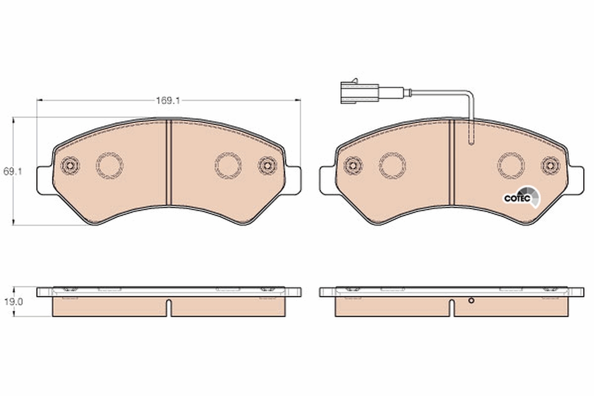 Brake Pad Set, disc brake - GDB1982 TRW