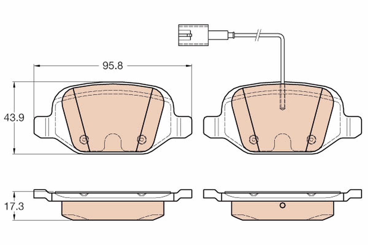 Brake Pad Set, disc brake - GDB1985 TRW
