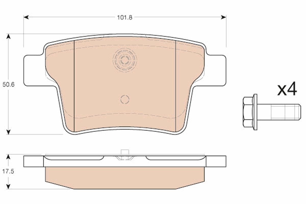 Brake Pad Set, disc brake - GDB1988 TRW