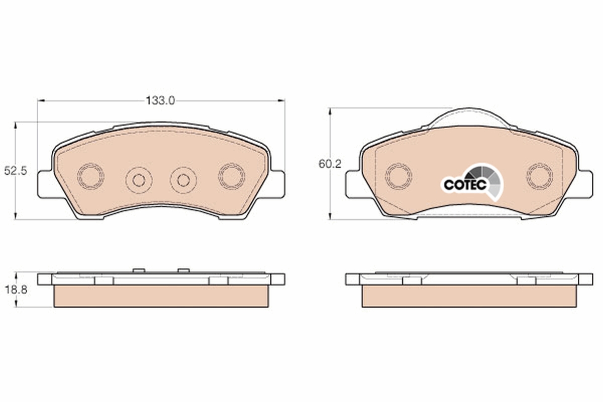 Brake Pad Set, disc brake - GDB1992 TRW