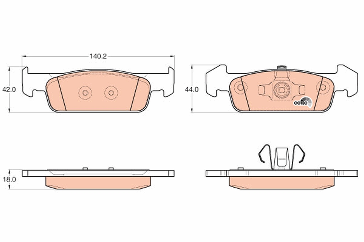 Brake Pad Set, disc brake - GDB2018 TRW