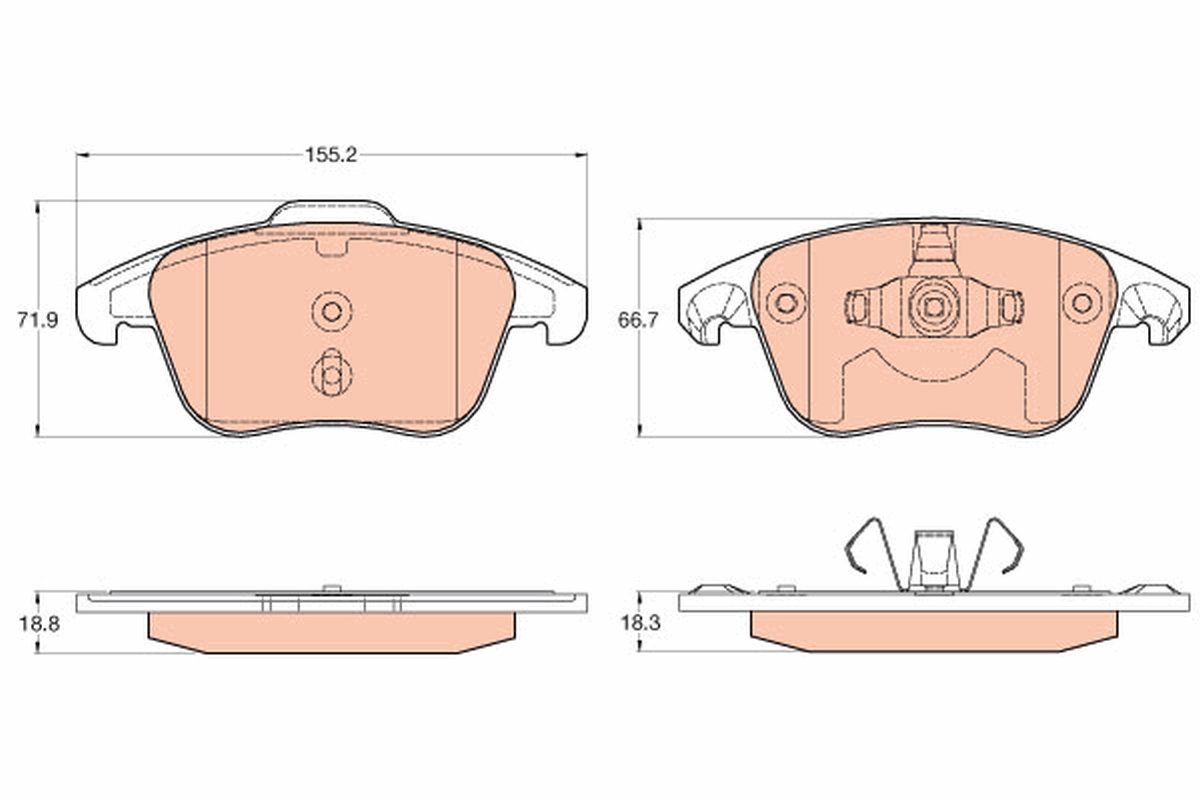 Brake Pad Set, disc brake - GDB2025 TRW