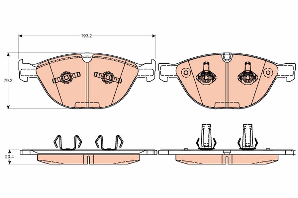 Brake Pad Set, disc brake - GDB2026 TRW