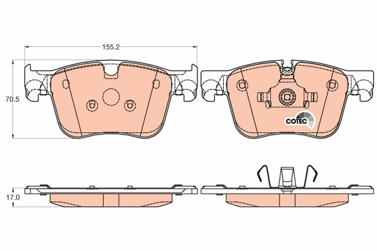 Brake Pad Set, disc brake - GDB2035 TRW