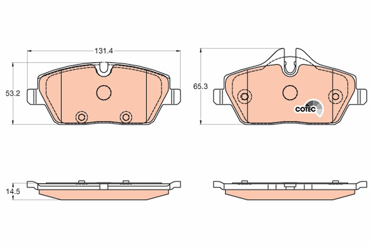 Brake Pad Set, disc brake - GDB2038 TRW