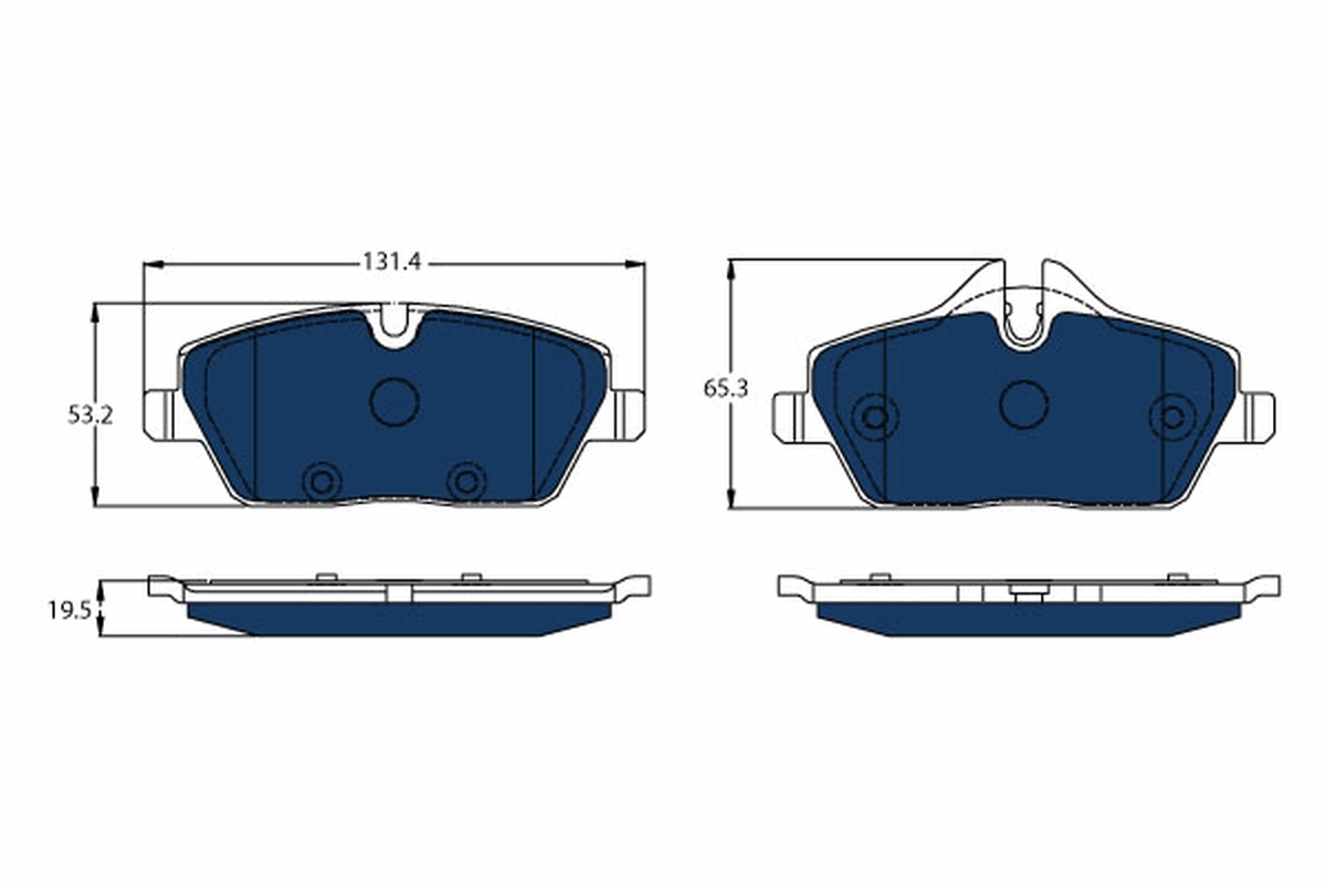 Brake Pad Set, disc brake - GDB2038BTE TRW