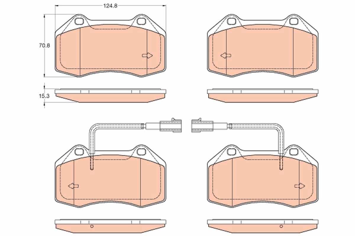 Brake Pad Set, disc brake - GDB2045 TRW