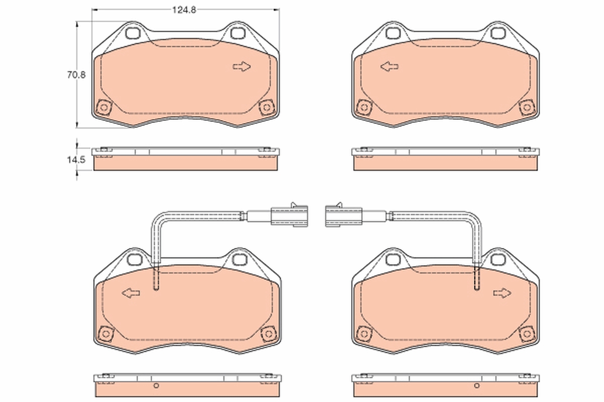 Brake Pad Set, disc brake - GDB2049 TRW