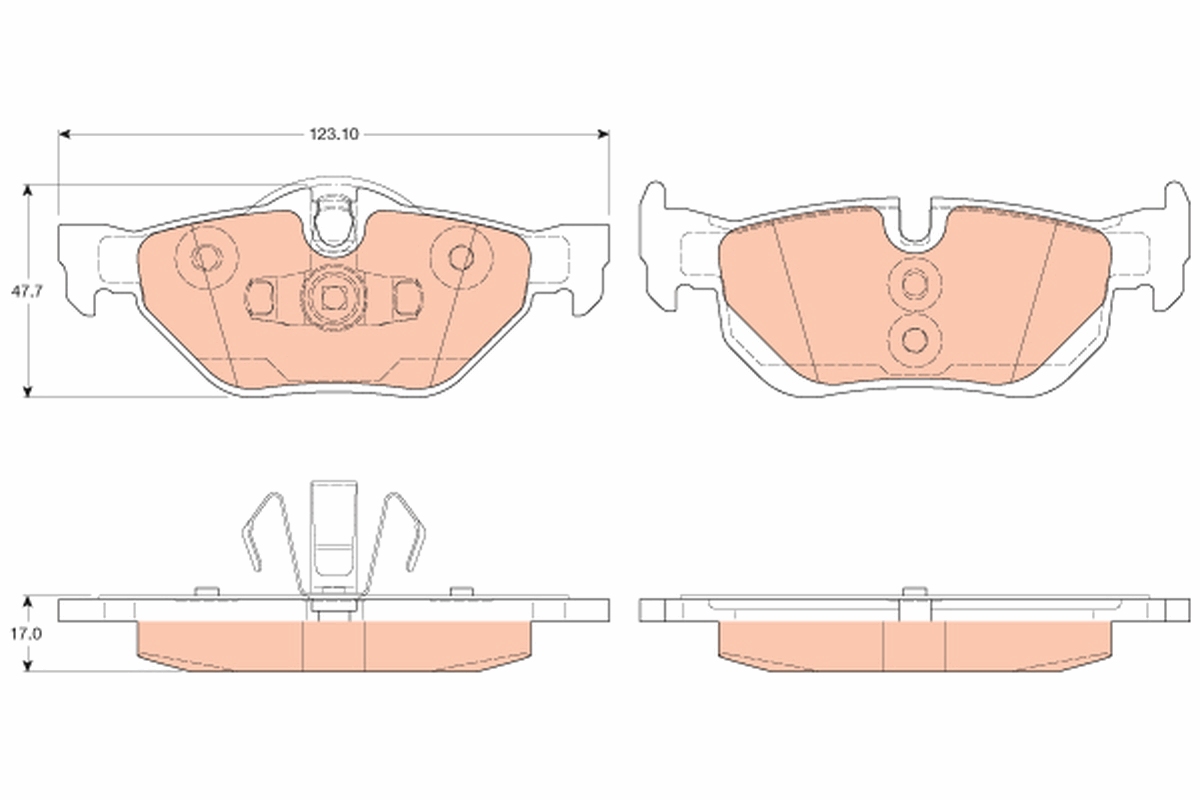 Brake Pad Set, disc brake - GDB2050 TRW