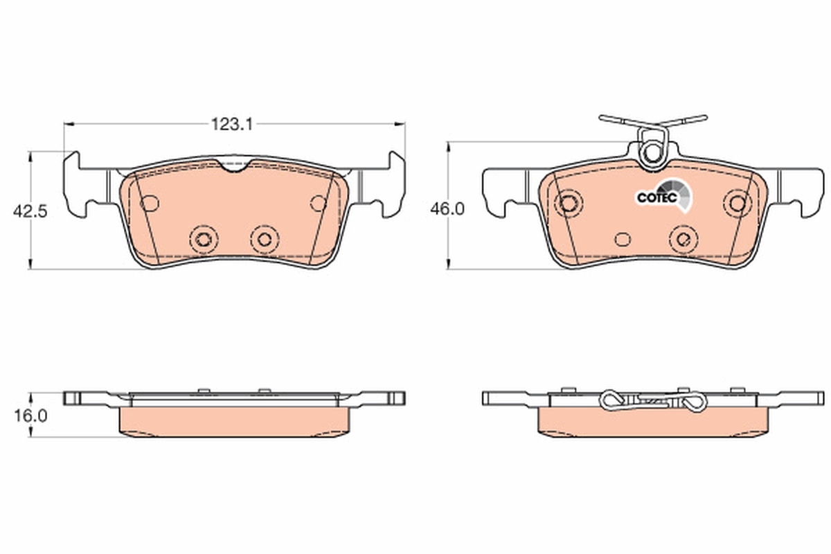 Brake Pad Set, disc brake - GDB2055 TRW