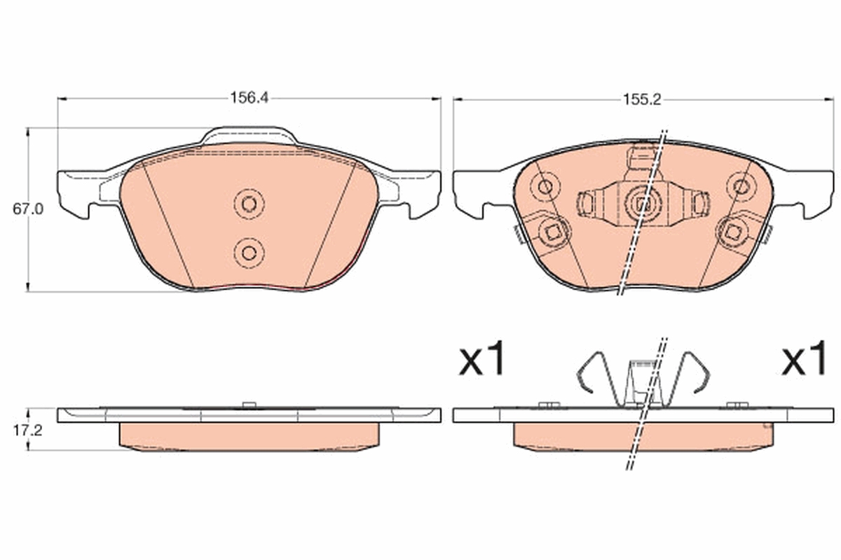 Brake Pad Set, disc brake - GDB2059 TRW