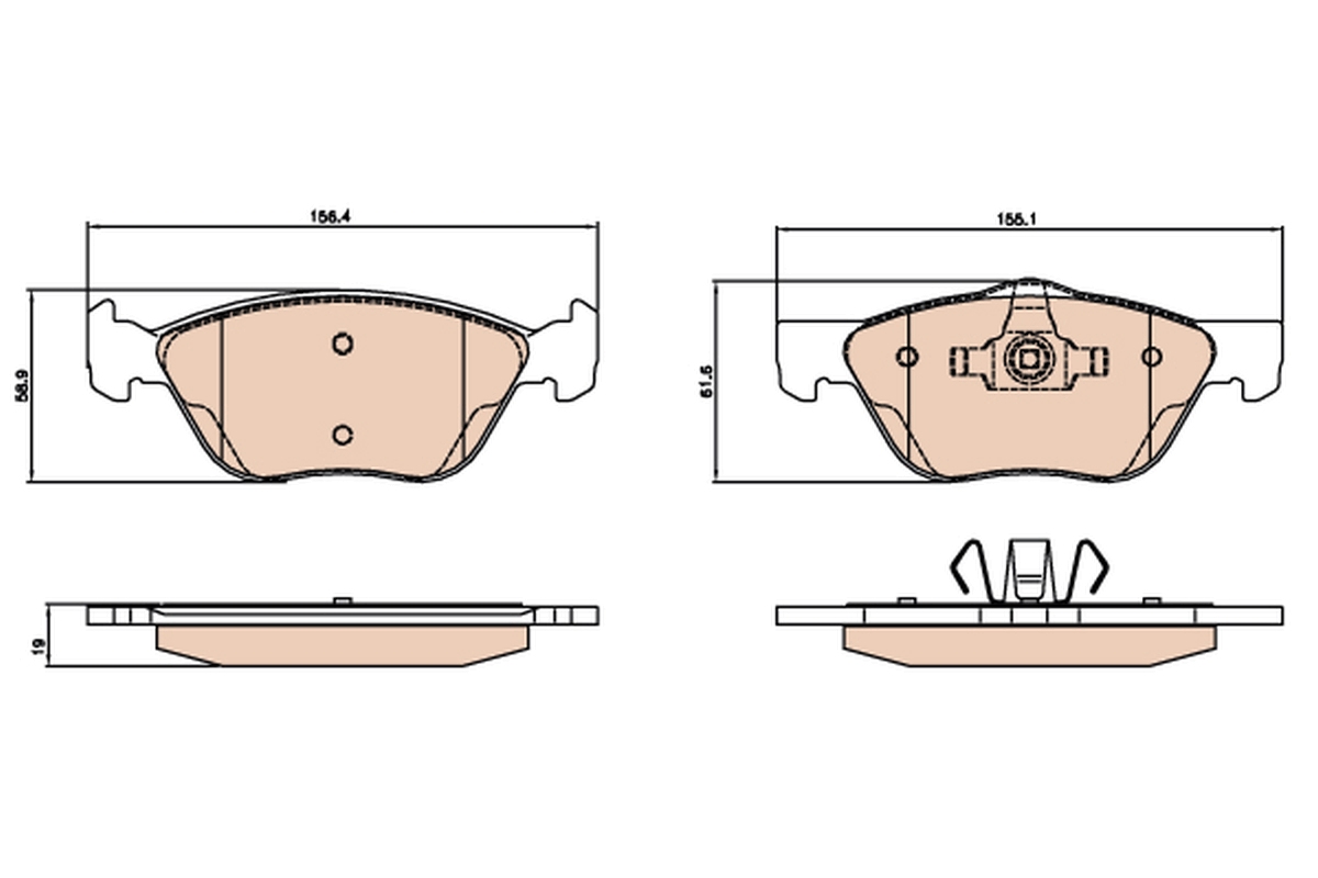 Brake Pad Set, disc brake - GDB2067 TRW