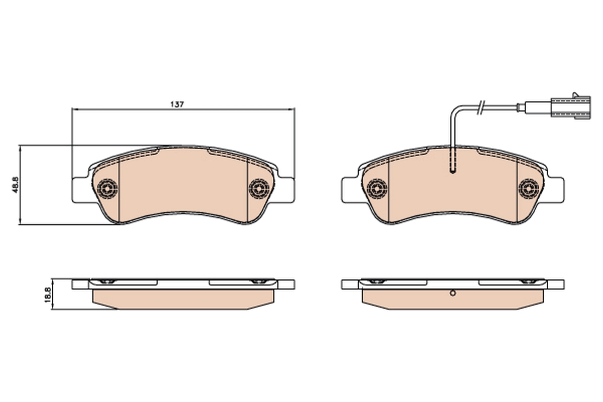 Brake Pad Set, disc brake - GDB2068 TRW