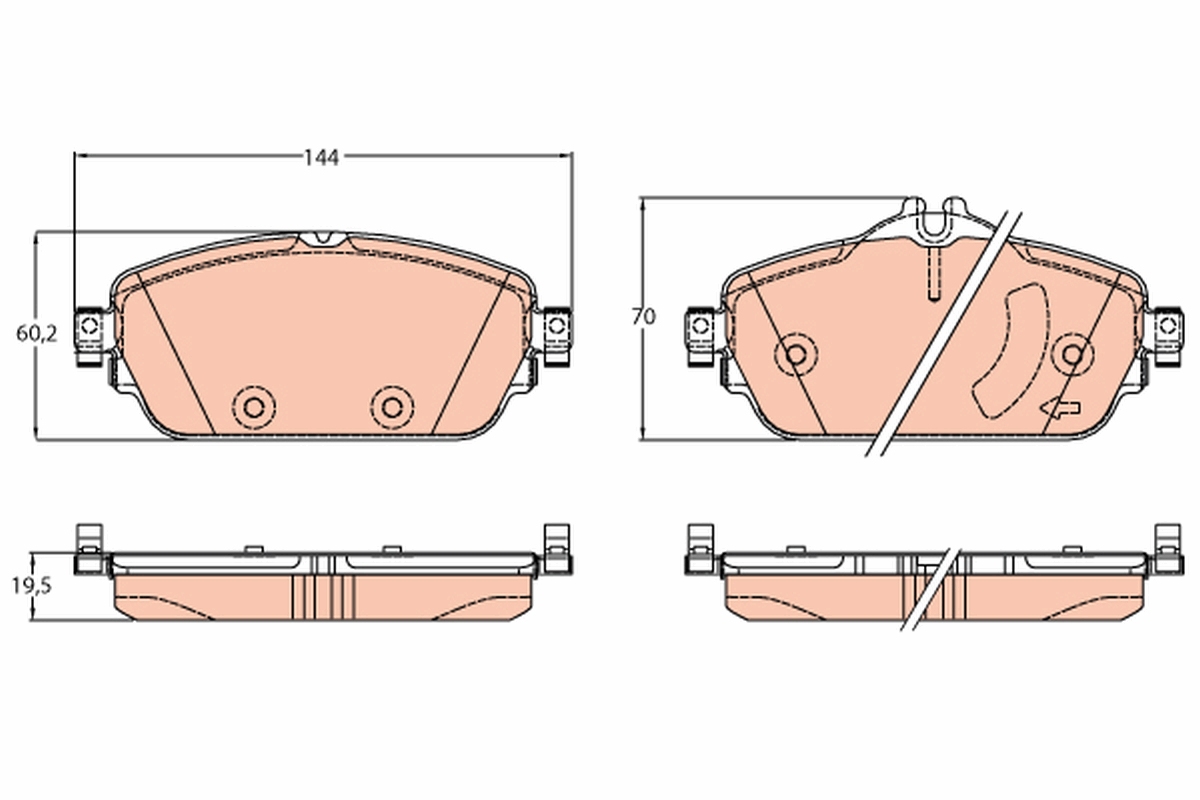 Brake Pad Set, disc brake - GDB2070 TRW